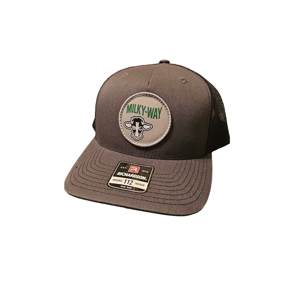 Milky-Way Cow patch Richardson brand new gray and‎ black adjustable snapback hat